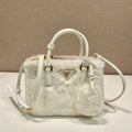 Prada 1BA906 Galleria Triangle Logo Mini Bag White Ladies Sheepskin - Default Title - View 1