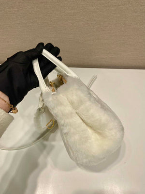 Prada 1BA906 Galleria Triangle Logo Mini Bag White Ladies Sheepskin - Default Title - View 6