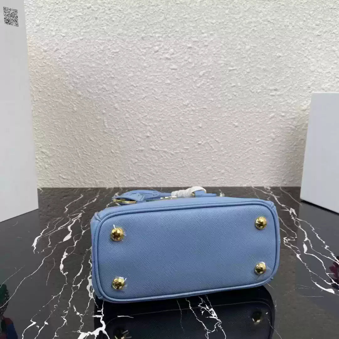 Prada 1BA906 Prada Galleria Saffiano leather mini-bag Light Blue