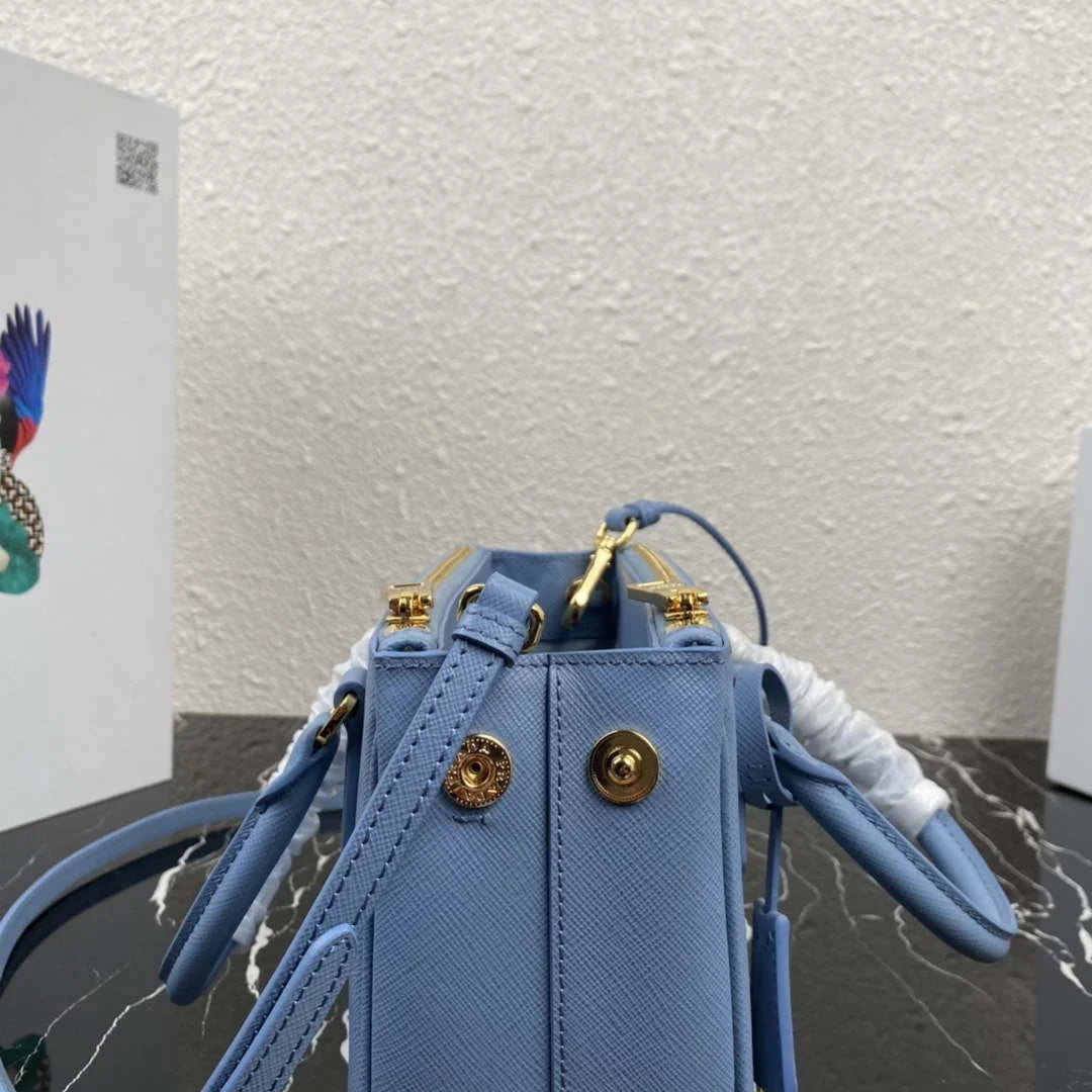 Prada 1BA906 Prada Galleria Saffiano leather mini-bag Light Blue