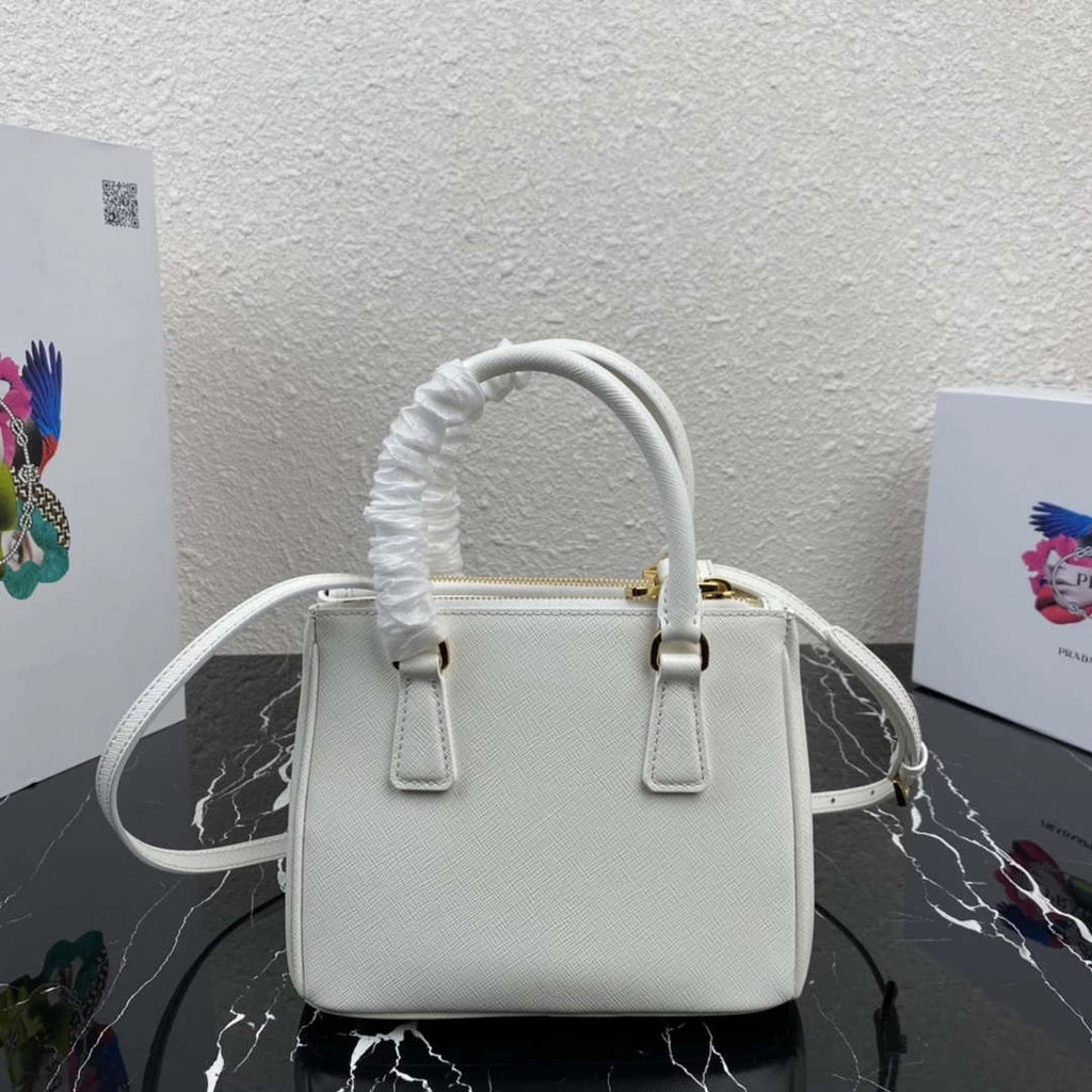 Prada 1BA906 Prada Galleria Saffiano leather mini-bag White