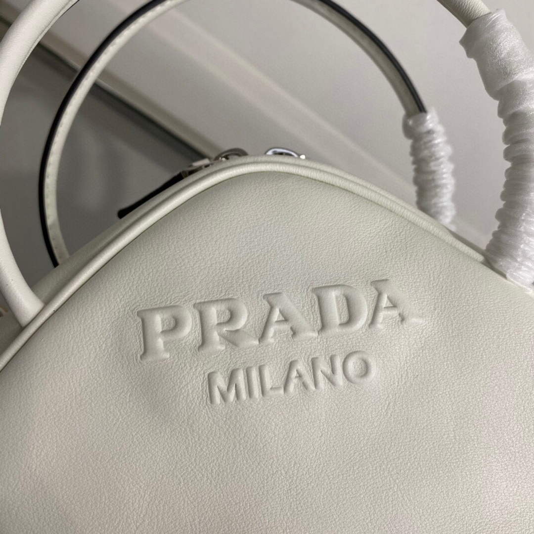 Prada 1BB082 Leather Prada Triangle bag White - Default Title - View 4