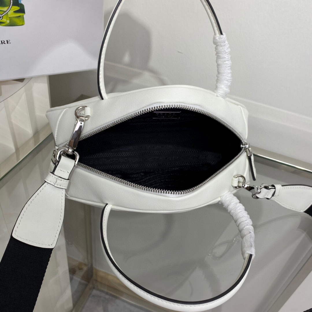 Prada 1BB082 Leather Prada Triangle bag White - Default Title - View 8
