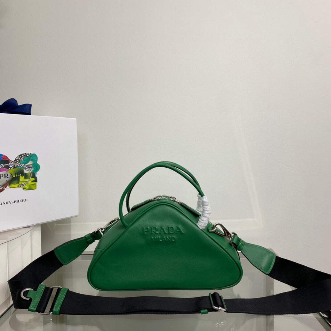 Prada 1BB082 Leather Prada Triangle bag Green - Default Title - View 1