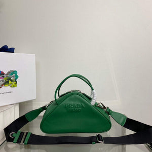 Prada 1BB082 Leather Prada Triangle bag Green - Default Title - View 1