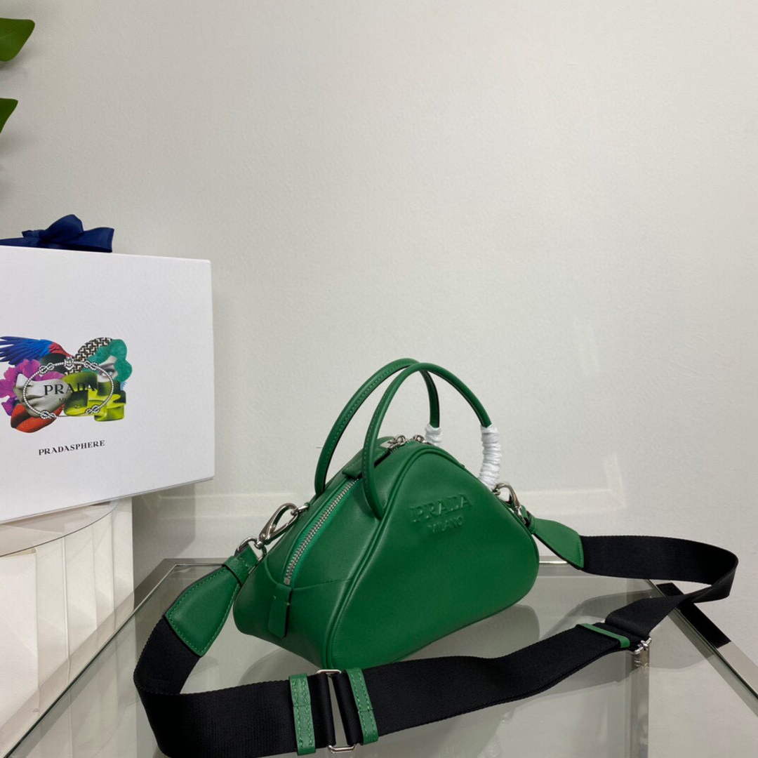 Prada 1BB082 Leather Prada Triangle bag Green - Default Title - View 3