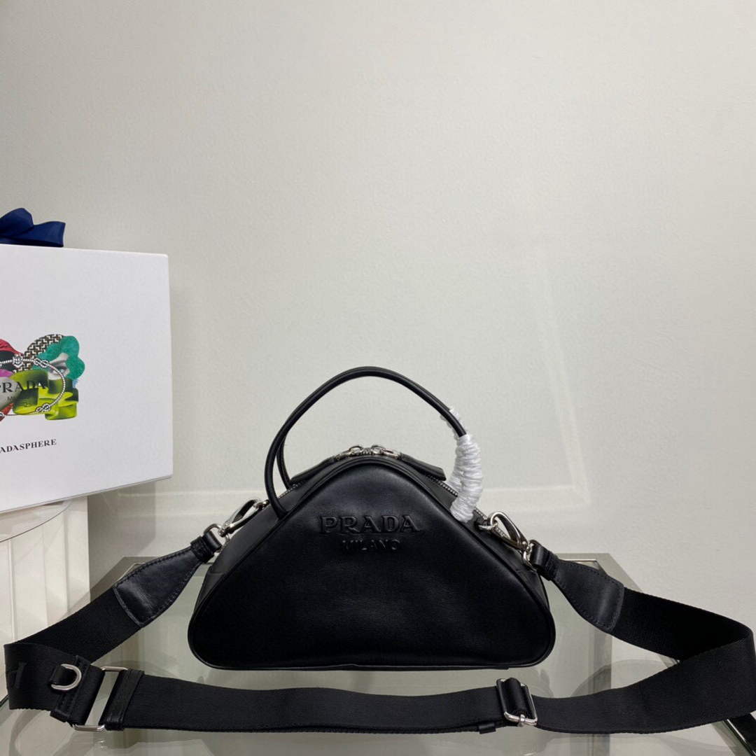 Prada 1BB082 Leather Prada Triangle bag Black - Default Title - View 1