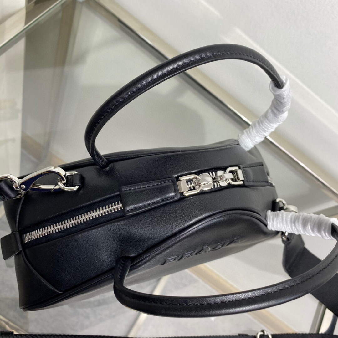 Prada 1BB082 Leather Prada Triangle bag Black - Default Title - View 6