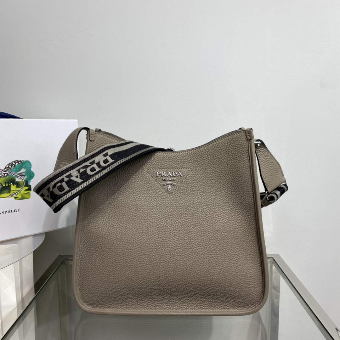 Prada Leather hobo bag 1BC073 Clay Gray - Default Title - View 1