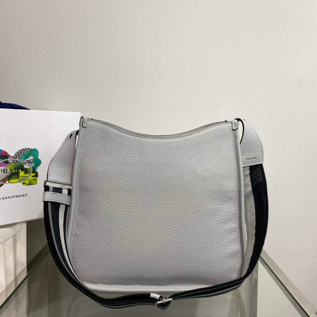 Prada Leather hobo bag 1BC073 Gray