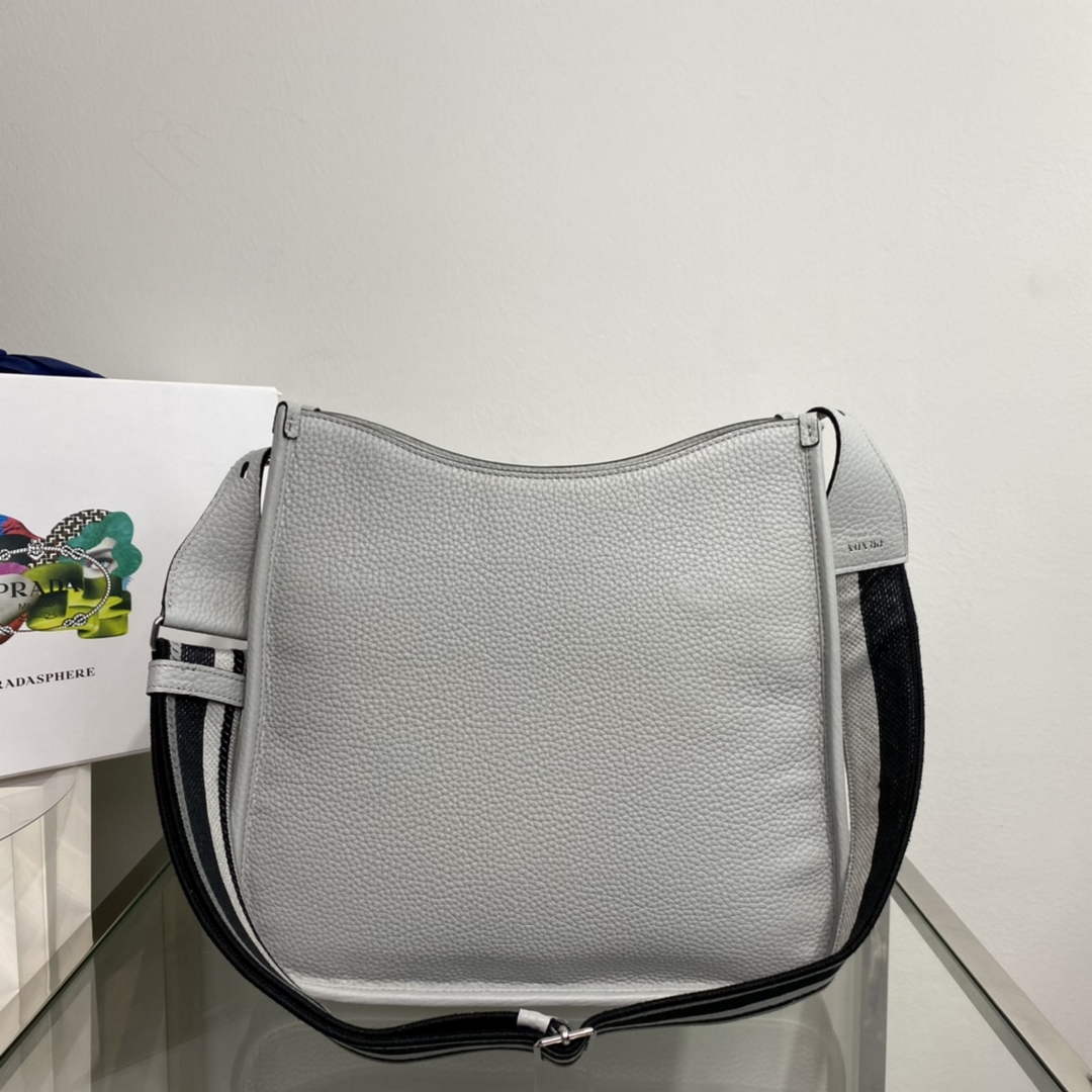 Prada Leather hobo bag 1BC073 Gray