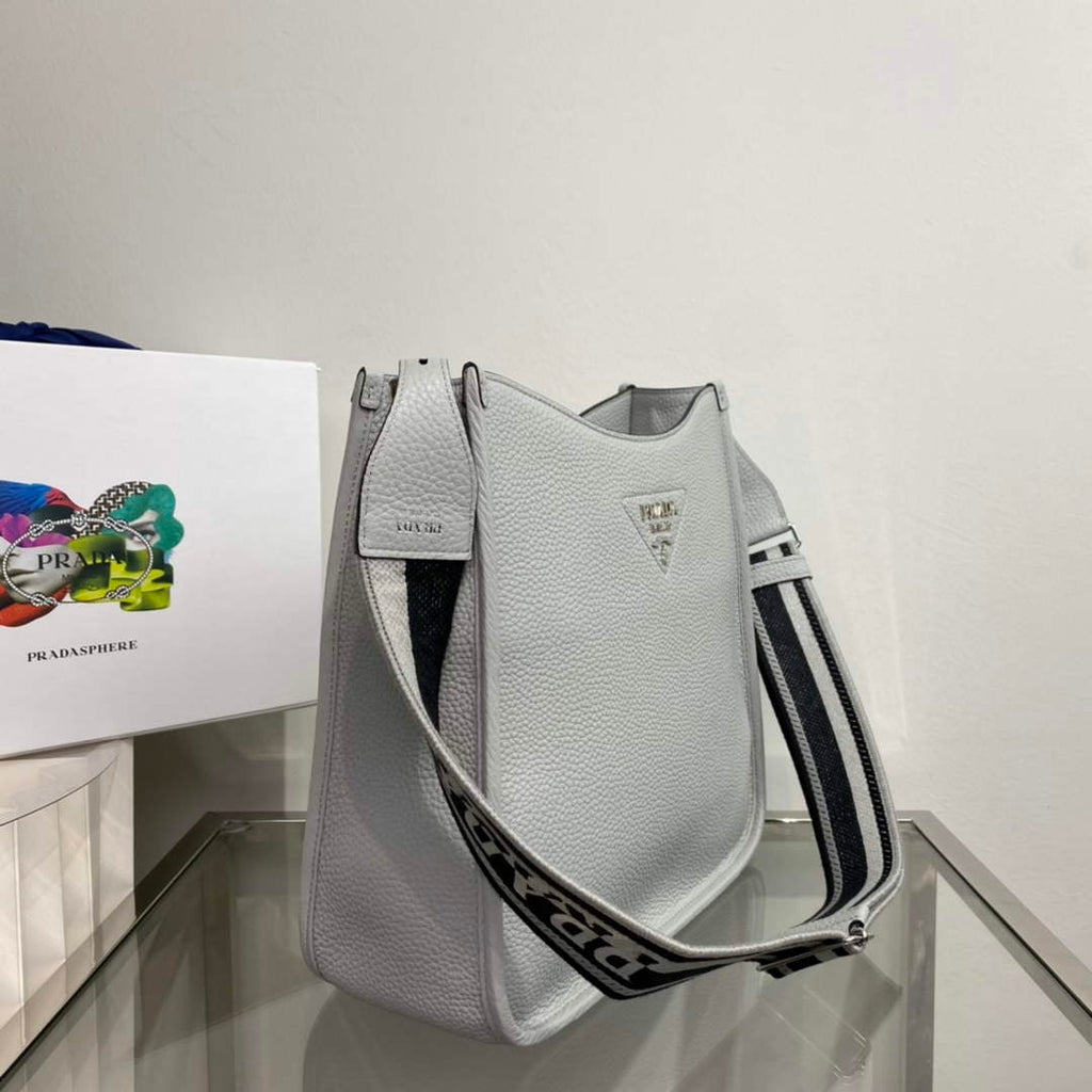 Prada Leather hobo bag 1BC073 Gray