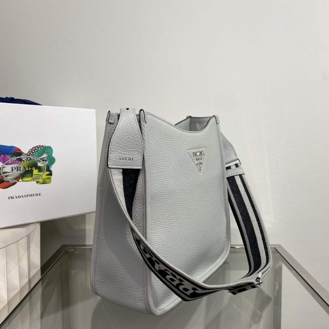 Prada Leather hobo bag 1BC073 Gray - Default Title - View 3