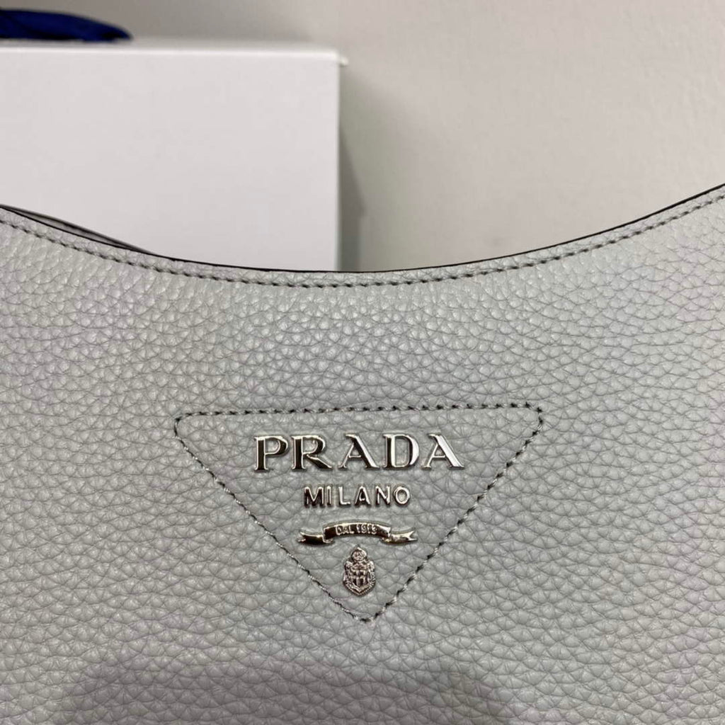 Prada Leather hobo bag 1BC073 Gray