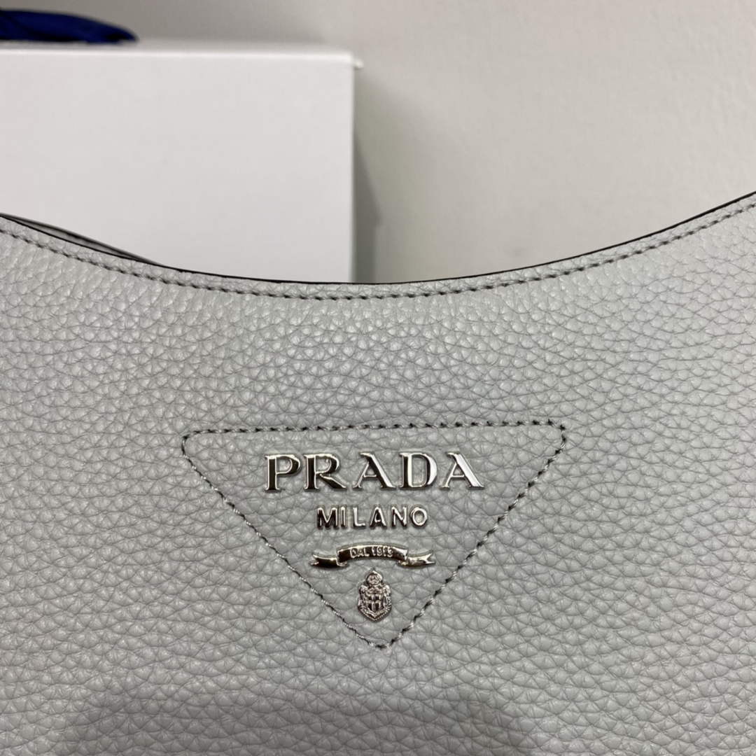 Prada Leather hobo bag 1BC073 Gray