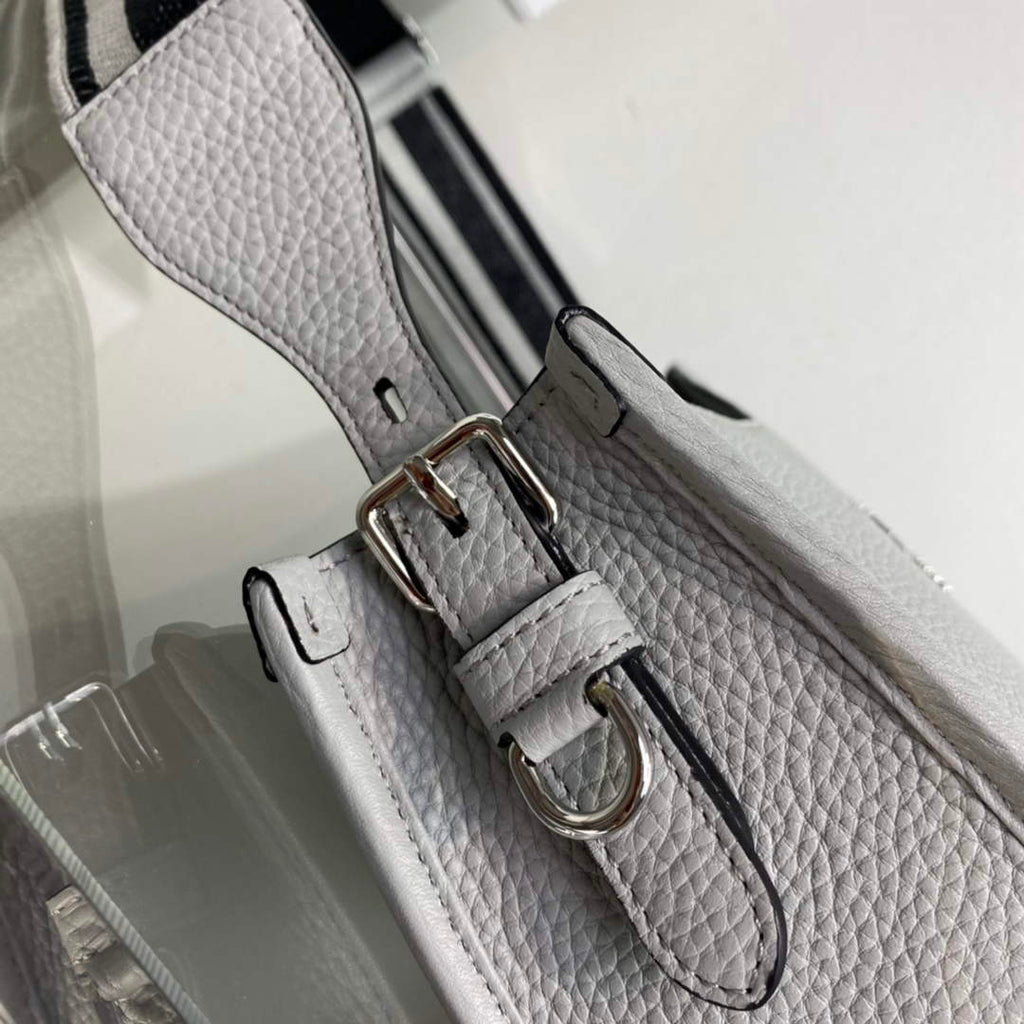 Prada Leather hobo bag 1BC073 Gray