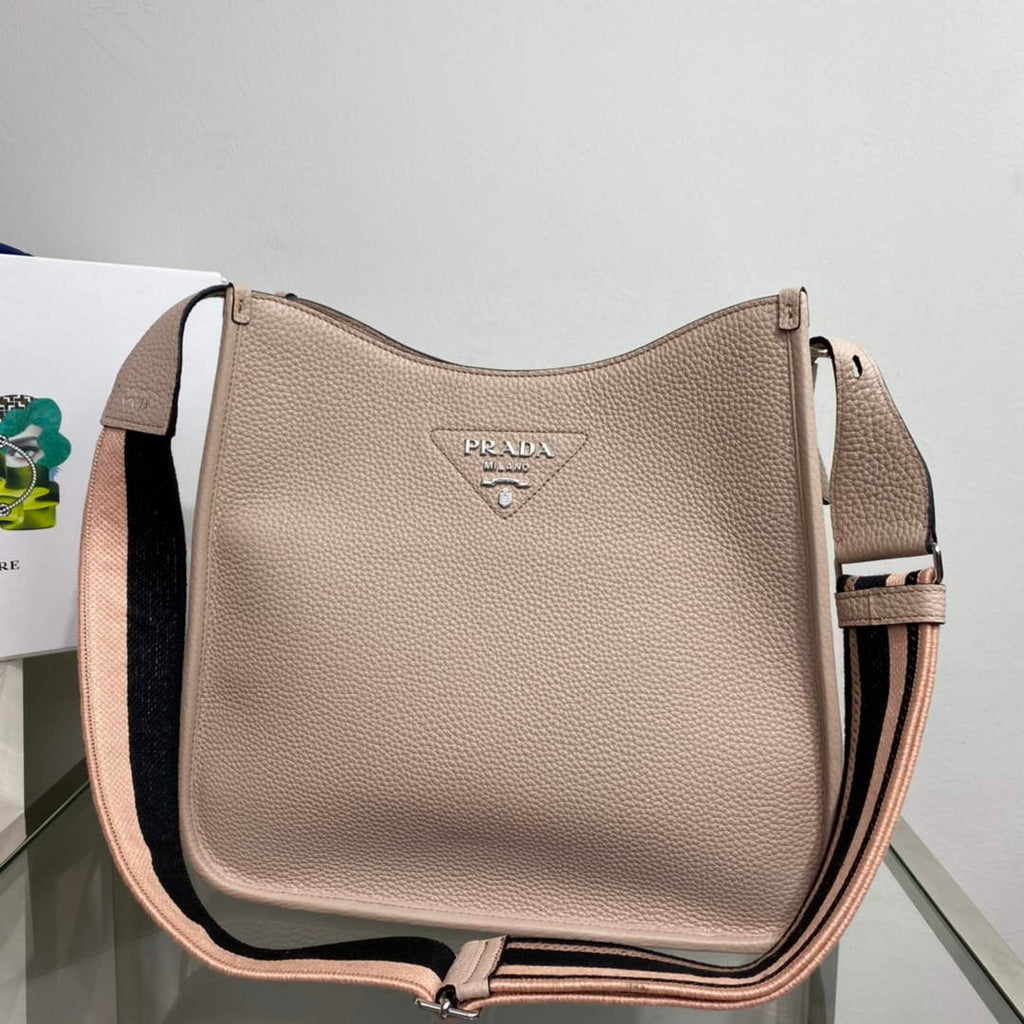 Prada Leather hobo bag 1BC073 In Pink
