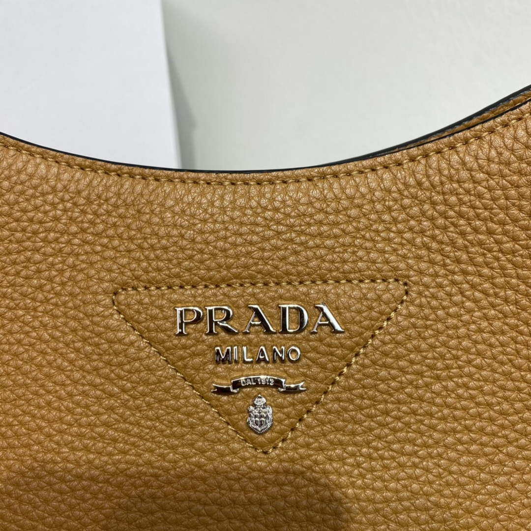Prada Leather hobo bag 1BC073 Tan