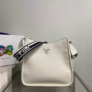 Prada Leather hobo bag 1BC073 white - Default Title - View 1