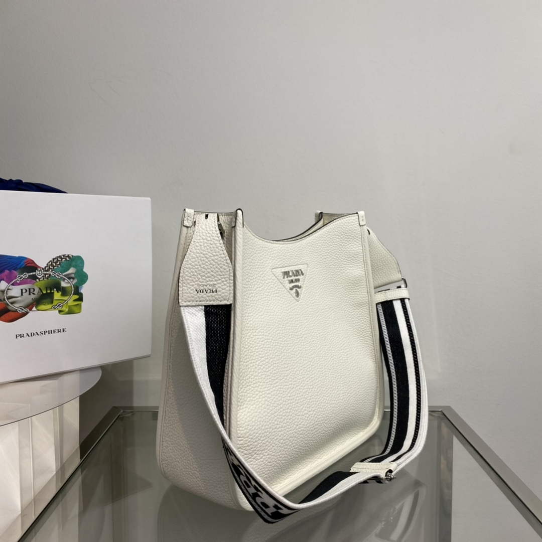 Prada Leather hobo bag 1BC073 white - Default Title - View 3