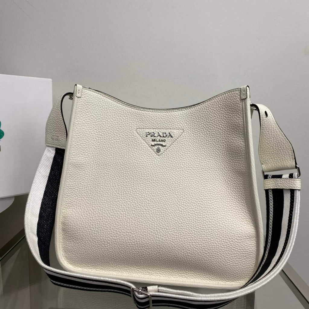 Prada Leather hobo bag 1BC073 white