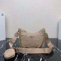 Prada 1BC151 Padded Calfskin Leather shoulder bag Apricot
