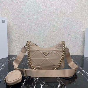 Prada 1BC151 Padded Calfskin Leather shoulder bag Apricot - Default Title - View 1