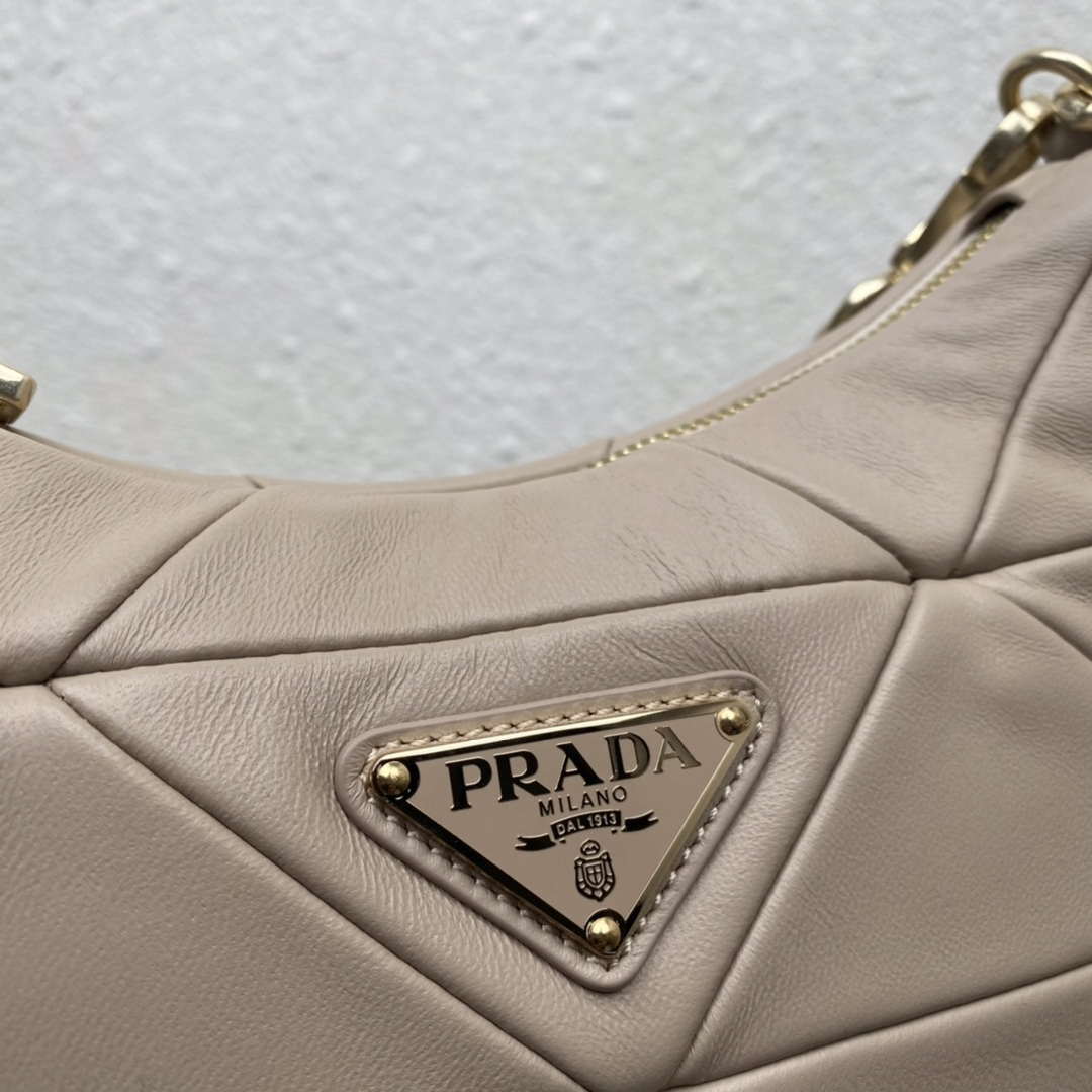 Prada 1BC151 Padded Calfskin Leather shoulder bag Apricot - Default Title - View 6