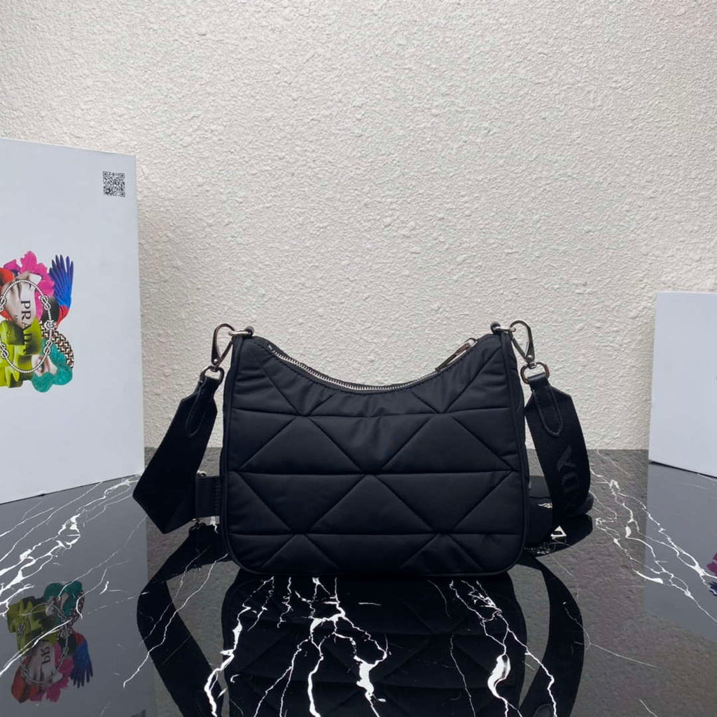 Prada 1BC151 Padded Re-Nylon shoulder bag Black