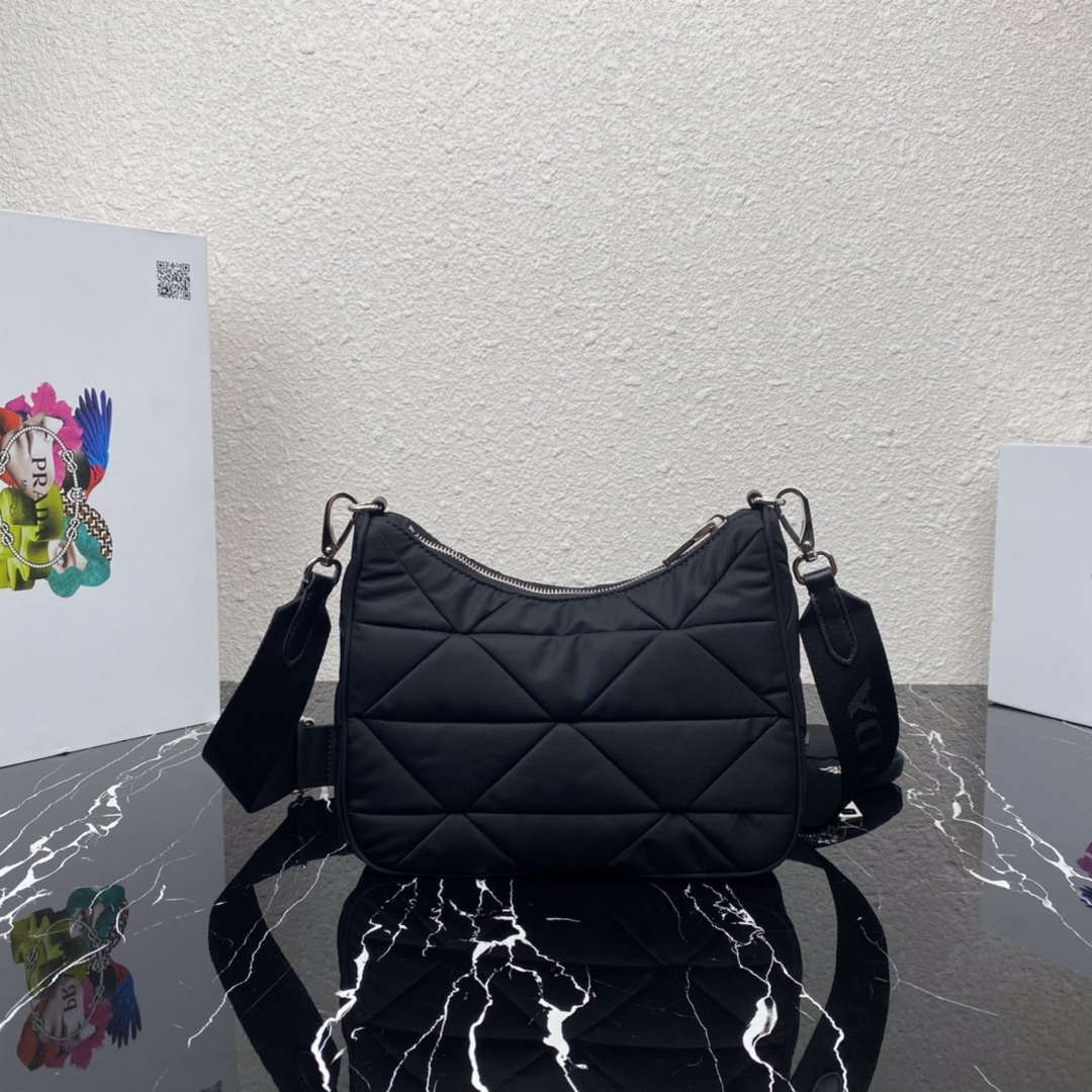 Prada 1BC151 Padded Re-Nylon shoulder bag Black