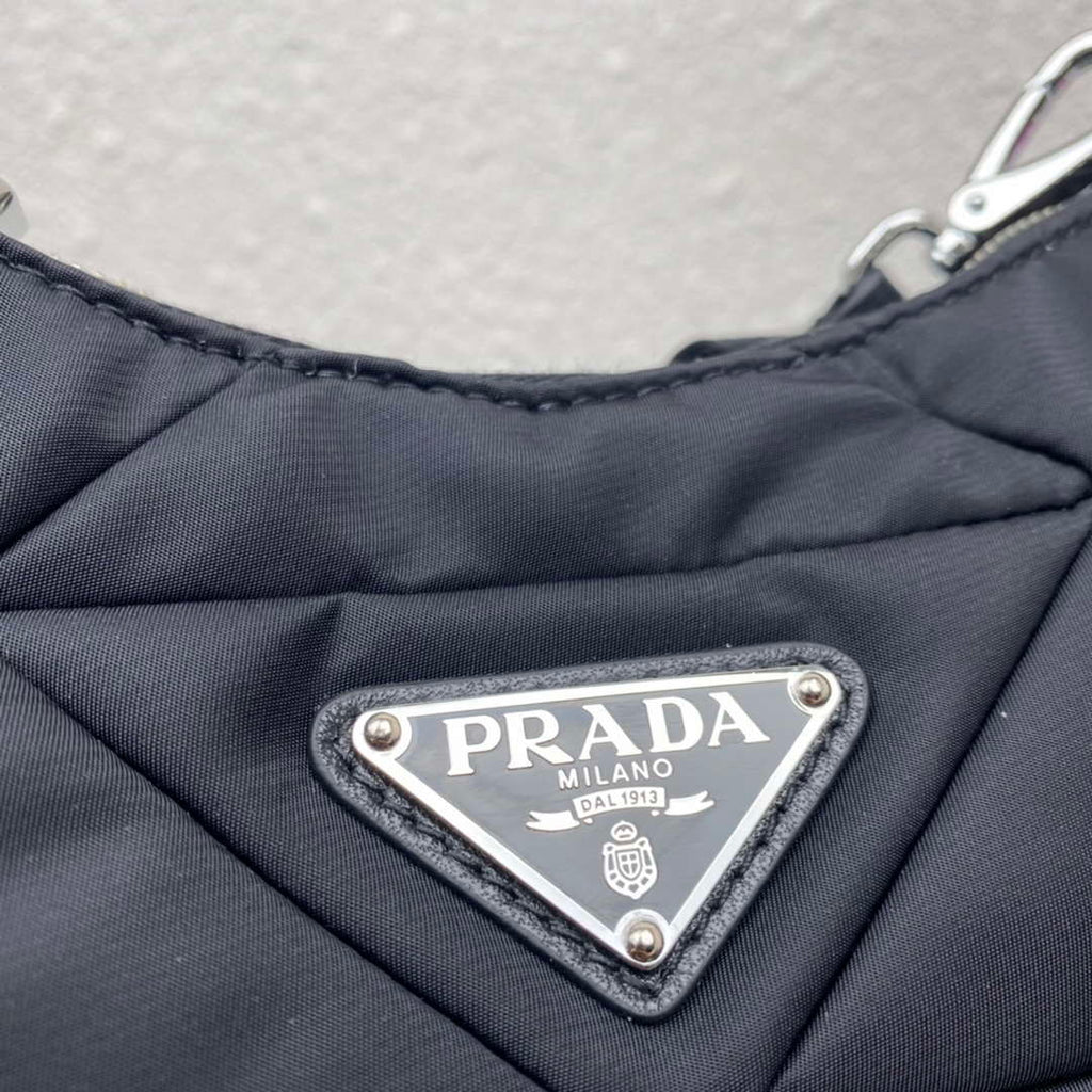 Prada 1BC151 Padded Re-Nylon shoulder bag Black