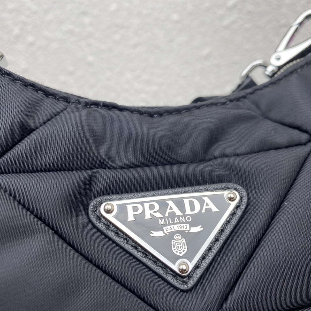 Prada 1BC151 Padded Re-Nylon shoulder bag Black