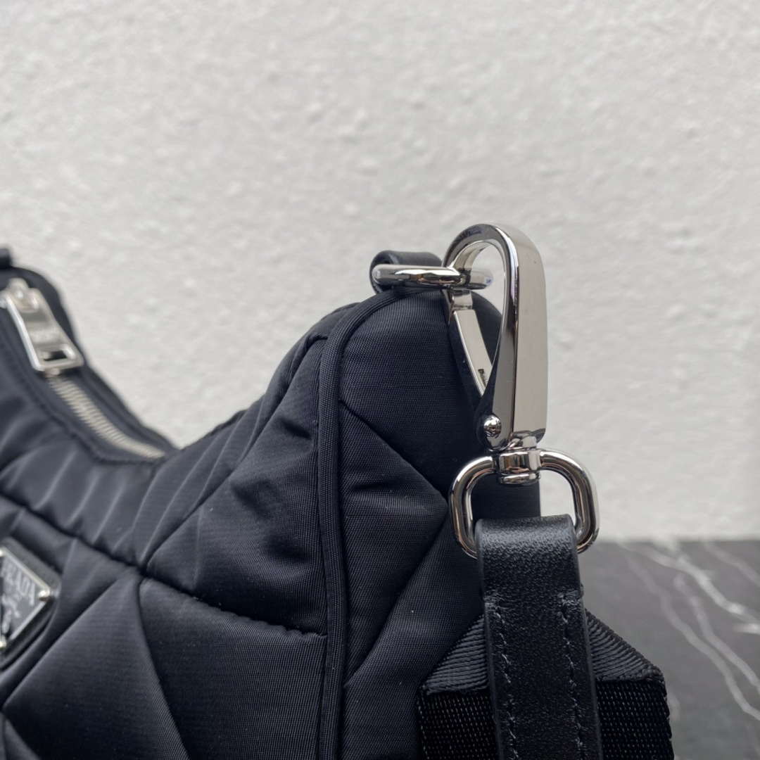 Prada 1BC151 Padded Re-Nylon shoulder bag Black