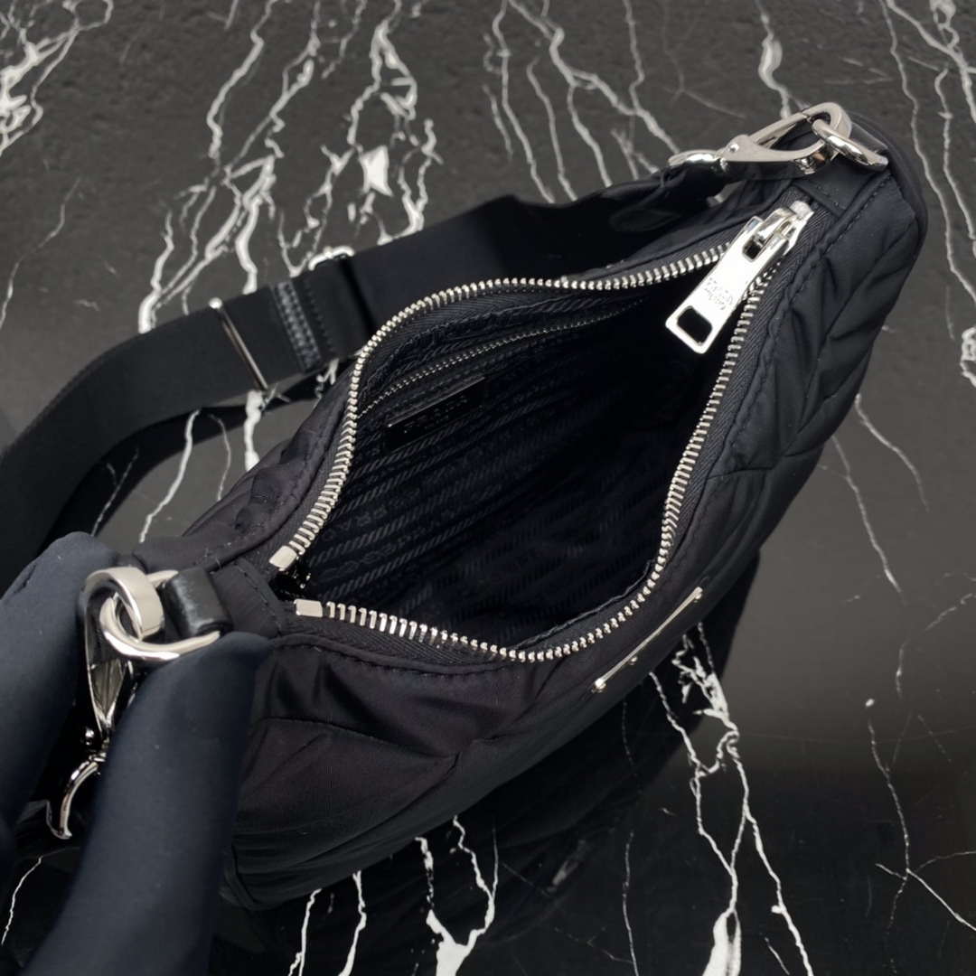 Prada 1BC151 Padded Re-Nylon shoulder bag Black
