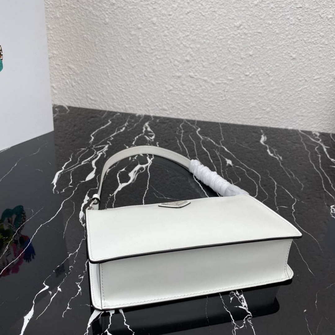 Prada 1BC155 Saffiano leather mini bag White