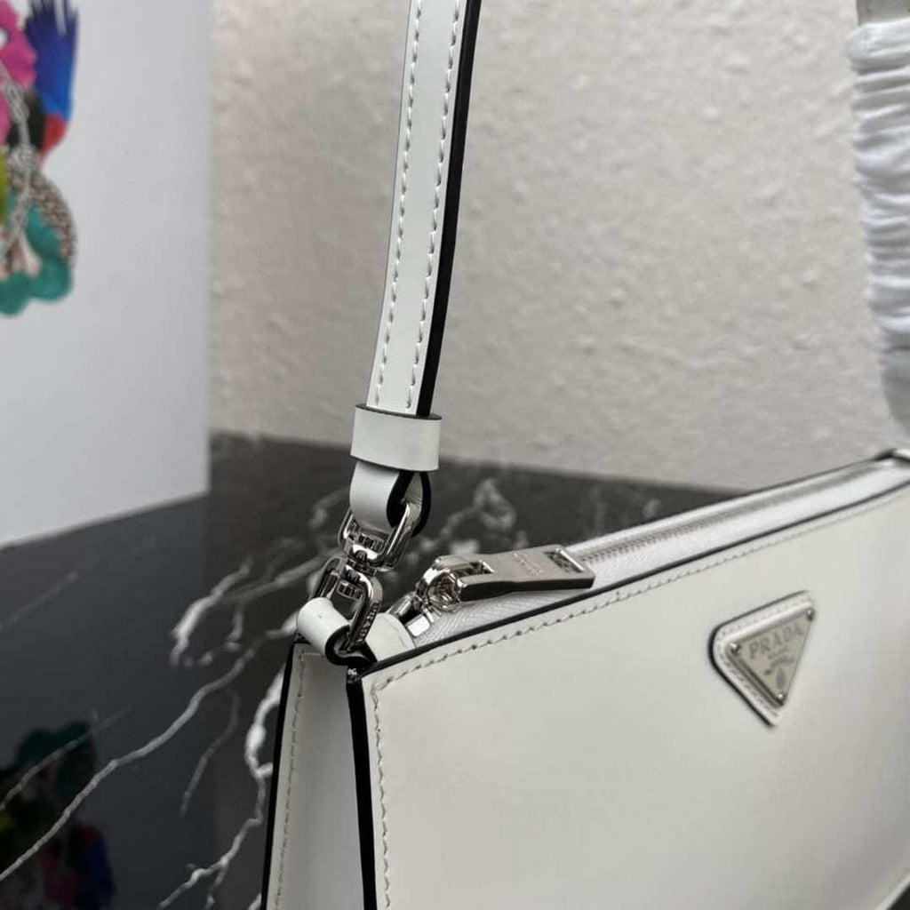 Prada 1BC155 Saffiano leather mini bag White