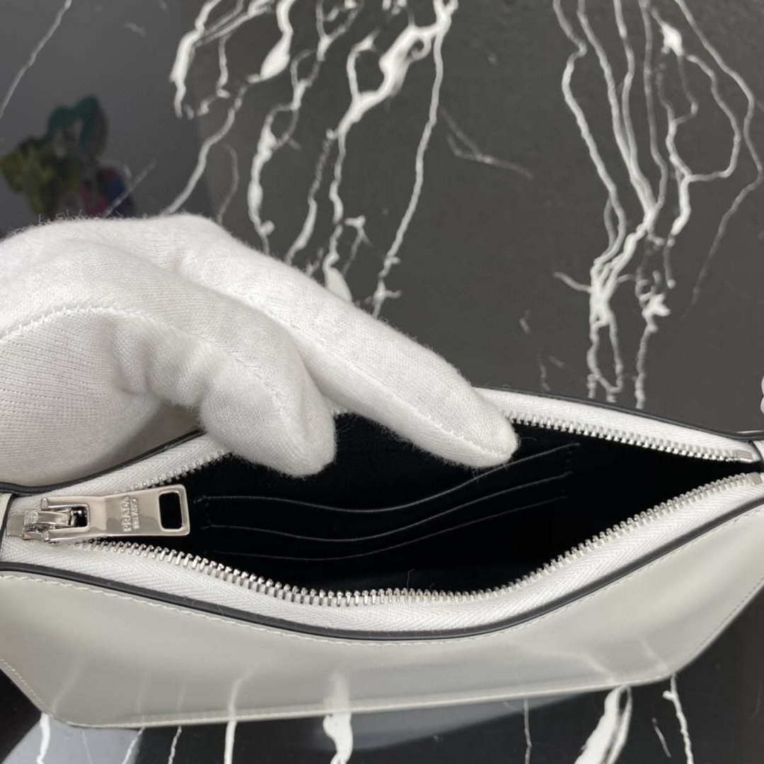 Prada 1BC155 Saffiano leather mini bag White