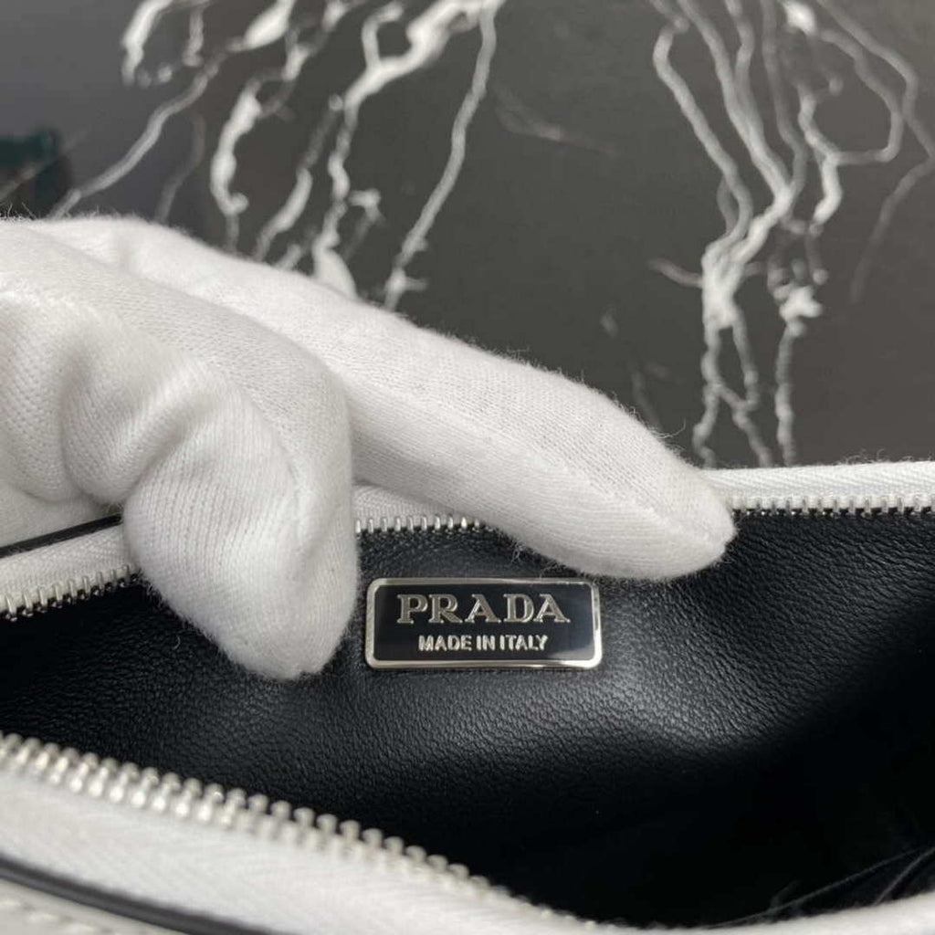 Prada 1BC155 Saffiano leather mini bag White
