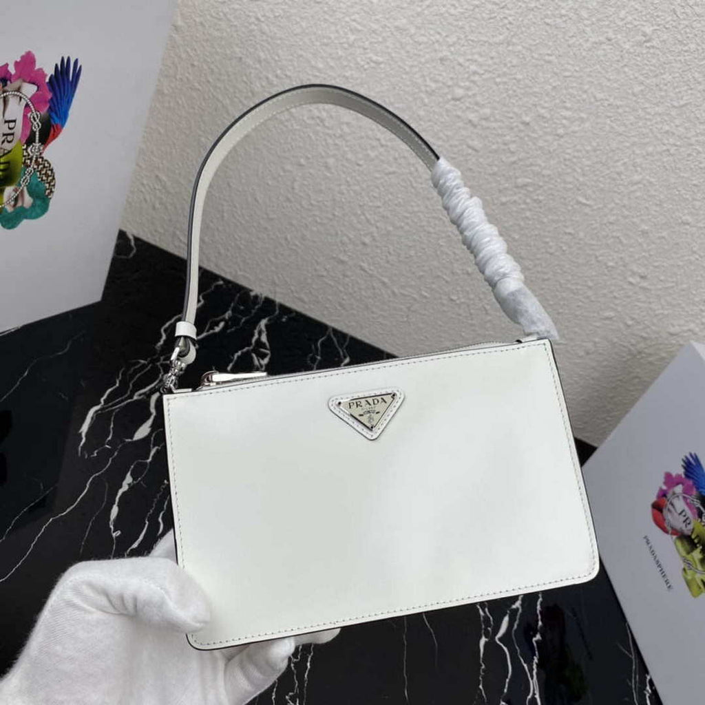 Prada 1BC155 Saffiano leather mini bag White