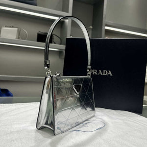 Prada 1BC155 Saffiano leather mini Shoulder bag Silver - Default Title - View 2