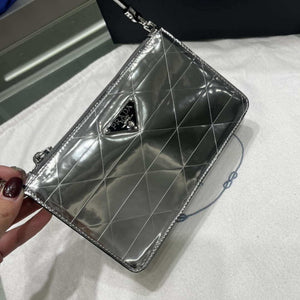 Prada 1BC155 Saffiano leather mini Shoulder bag Silver - Default Title - View 4