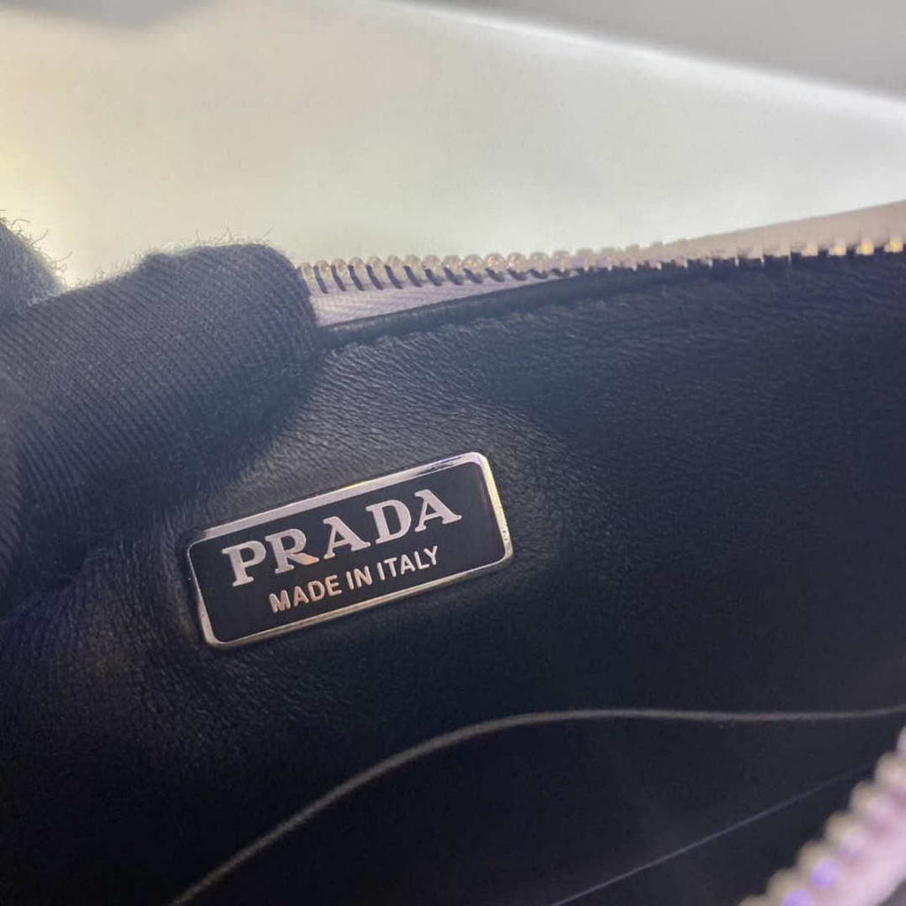 Prada 1BC155 Saffiano leather mini bag Blingbing Silver