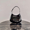 Prada 1BC156 Prada Cleo Brushed Leather Shoulder Bag Black - luxibagsmall