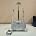 Prada 1BC169 Prada Cleo satin bag with appliqu¨¦s White