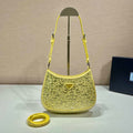 Prada 1BC169 Prada Cleo satin bag with appliqu¨¦s Yellow