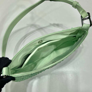 Prada 1BC169 Prada Cleo satin bag with appliqu¨¦s Green - Default Title - View 8