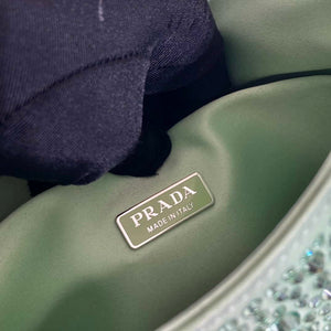 Prada 1BC169 Prada Cleo satin bag with appliqu¨¦s Green - Default Title - View 9