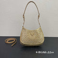 Prada 1BC169 Prada Cleo satin bag with appliqu¨¦s Gold