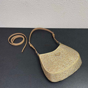 Prada 1BC169 Prada Cleo satin bag with appliqu¨¦s Gold - Default Title - View 6