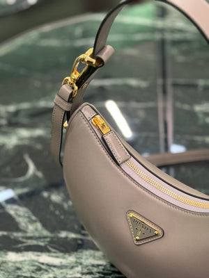 Prada 1BC194 Arqué small leather Shoulder  Bag Gray - Default Title - View 6